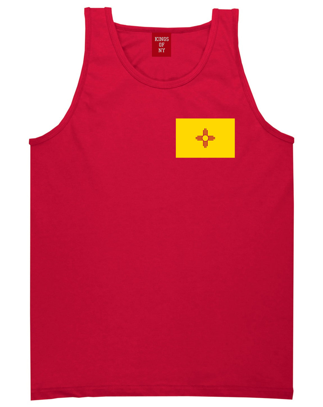 New Mexico State Flag NM Chest Mens Tank Top T-Shirt Red