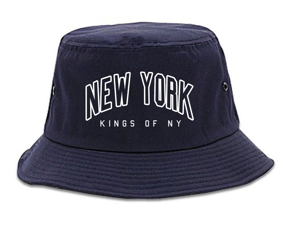 New York Blue And Orange Mens Bucket Hat Navy Blue