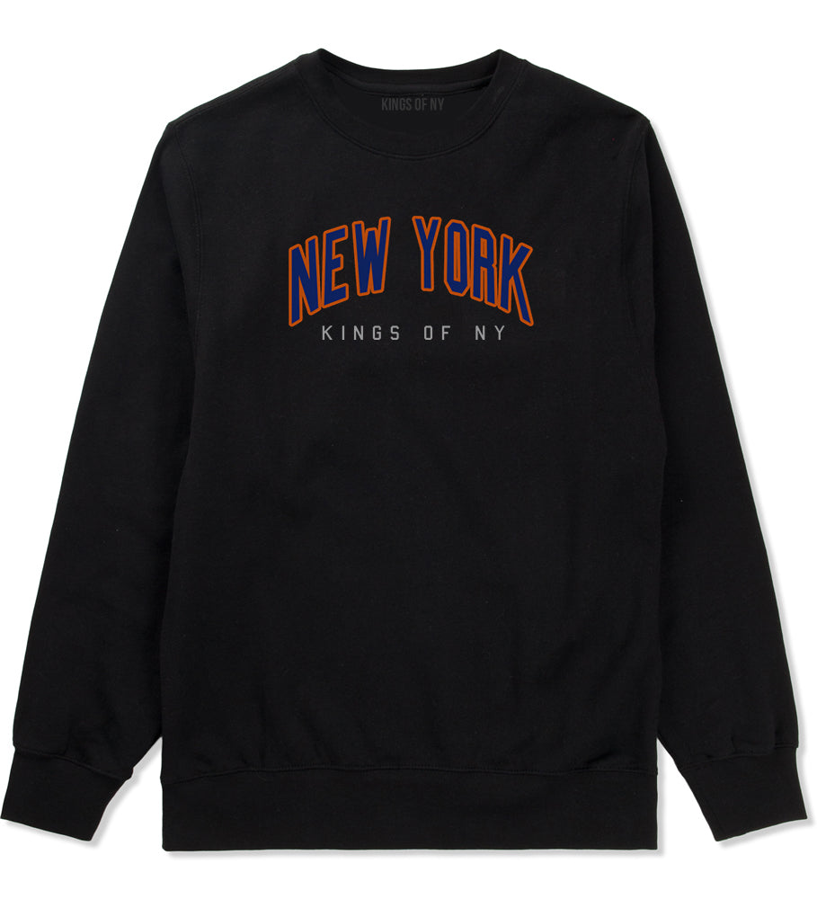 New York Blue And Orange Mens Crewneck Sweatshirt Black by Kings Of NY