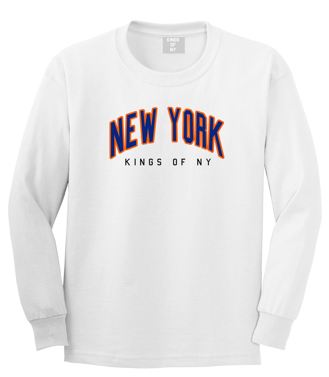 New York Blue And Orange Mens Long Sleeve T-Shirt White by Kings Of NY