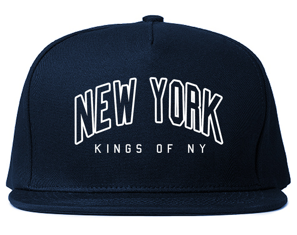 New York Blue And Orange Mens Snapback Hat Navy Blue