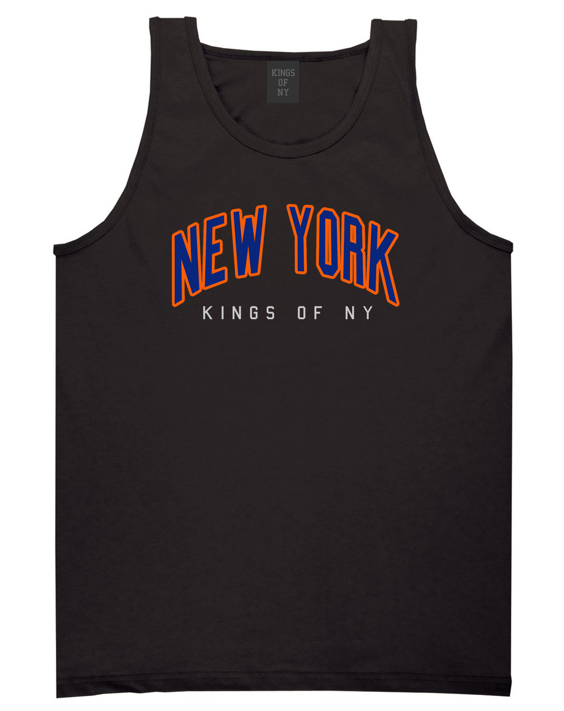 New York Blue And Orange Mens Tank Top Shirt Black by Kings Of NY