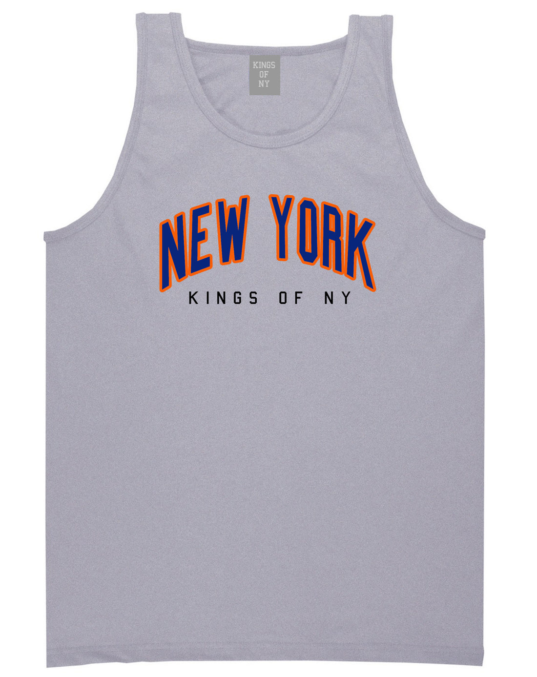 New York Blue And Orange Mens Tank Top Shirt Grey by Kings Of NY