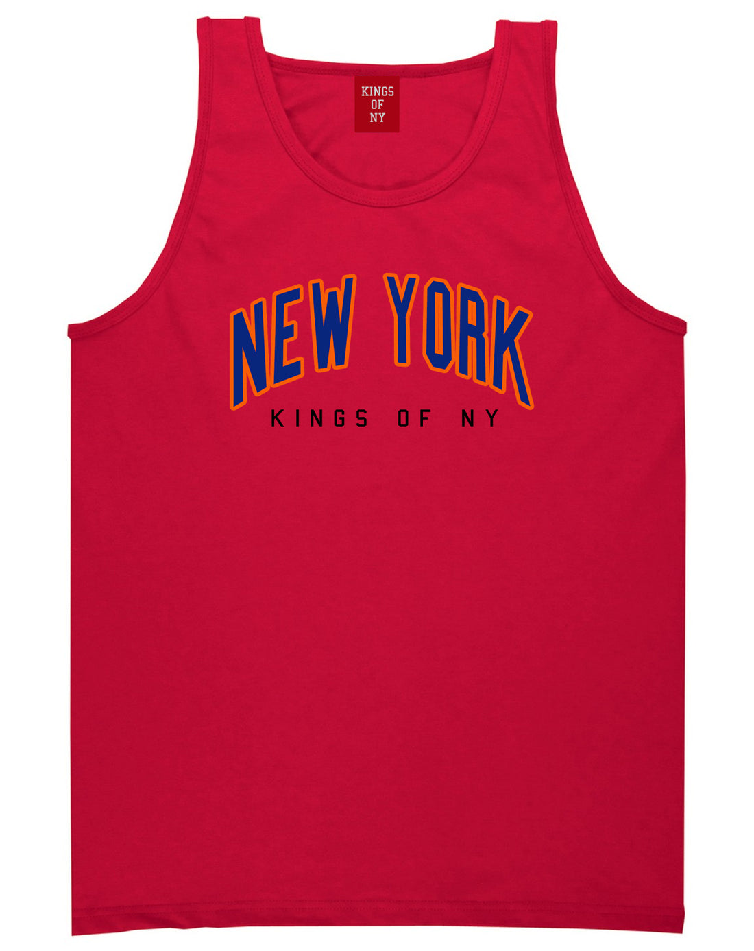 New York Blue And Orange Mens Tank Top Shirt Red by Kings Of NY