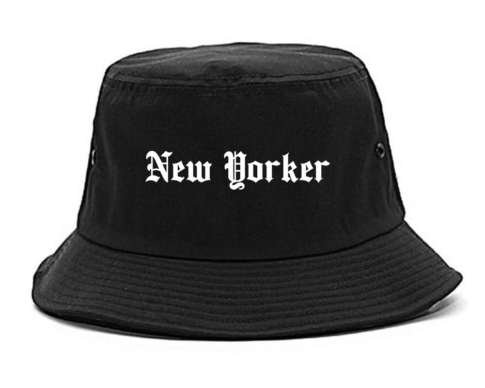 New Yorker Old English Mens Bucket Hat Black