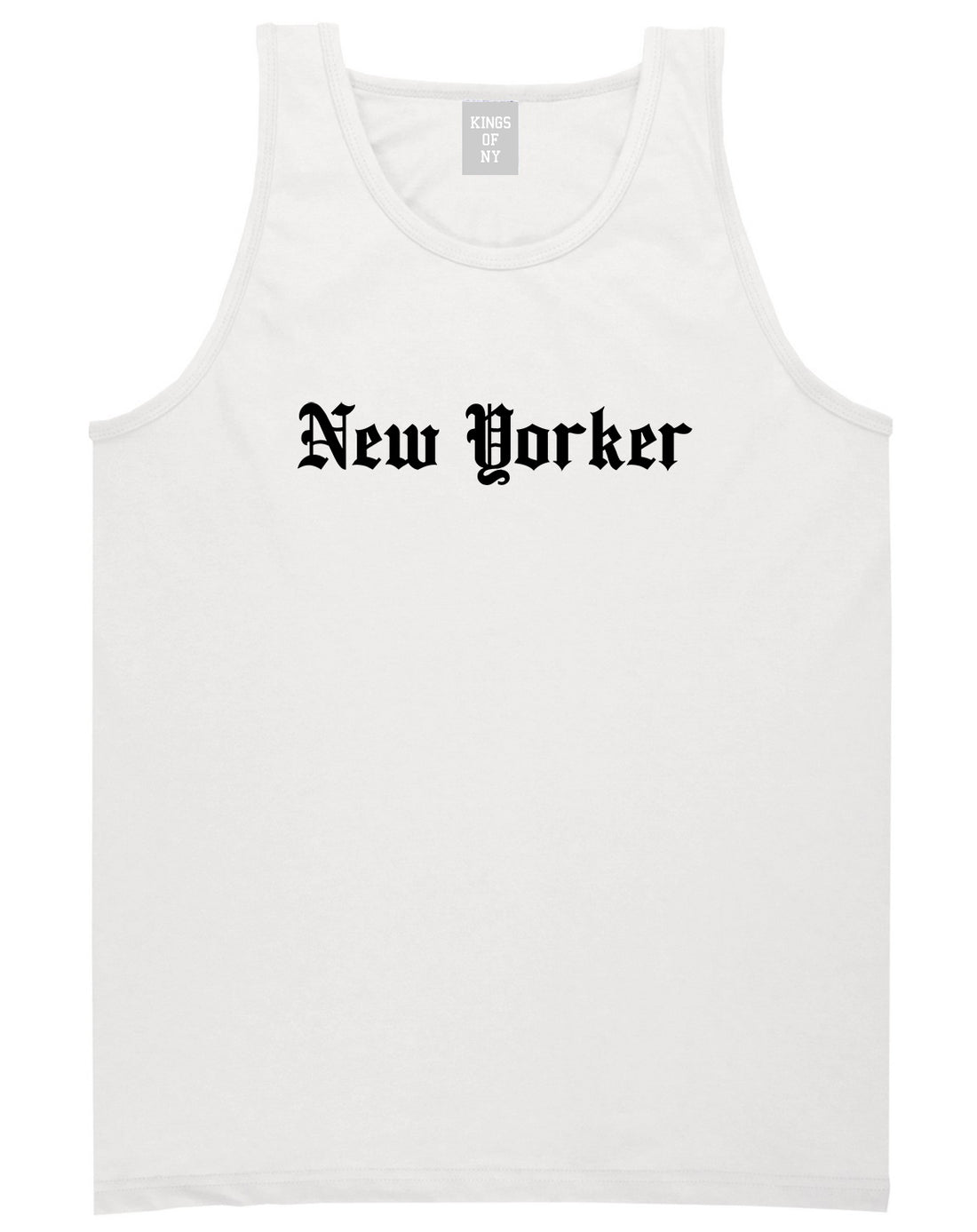 New Yorker Old English Mens Tank Top Shirt White by Kings Of NY