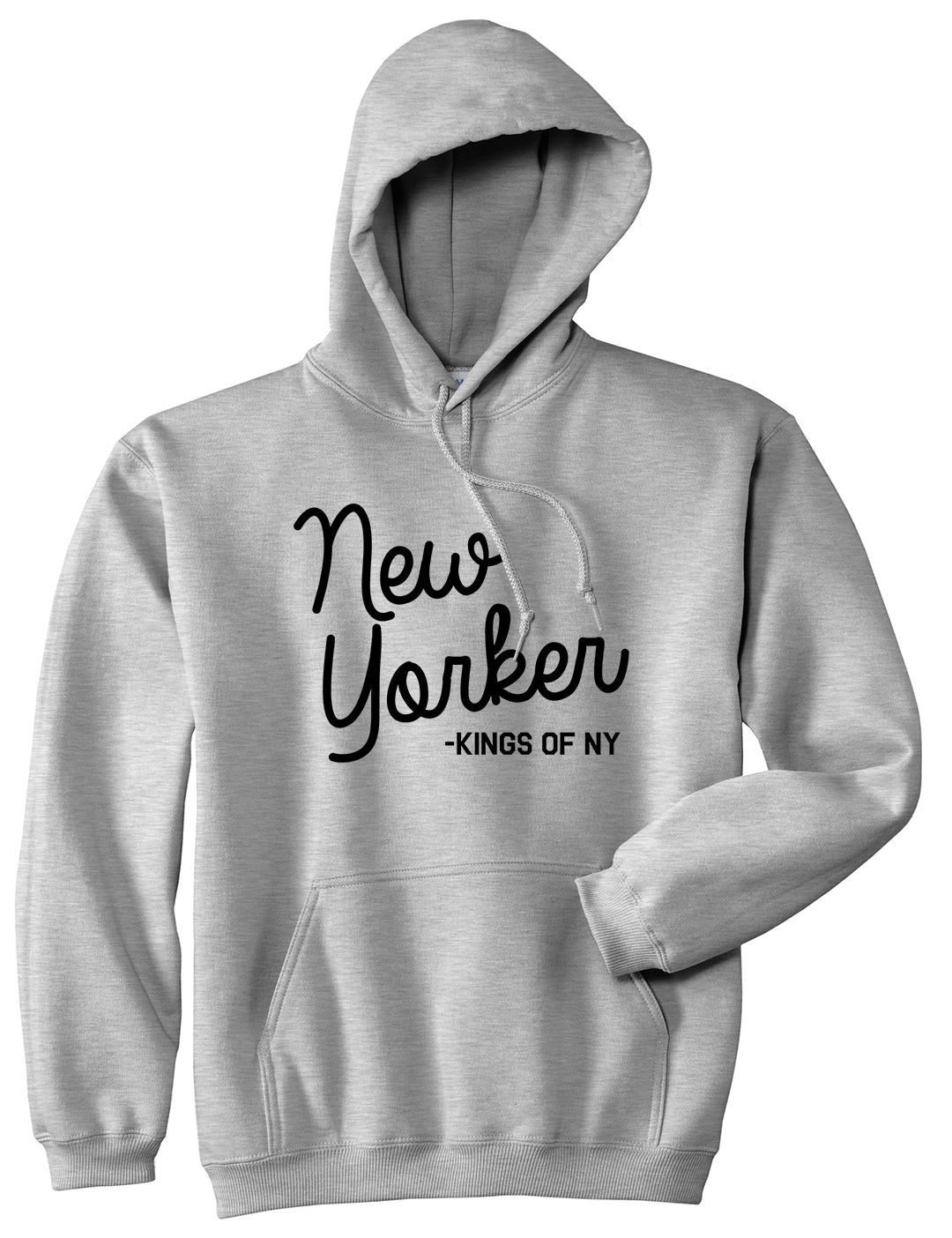 New Yorker Script Mens Pullover Hoodie Grey by Kings Of NY