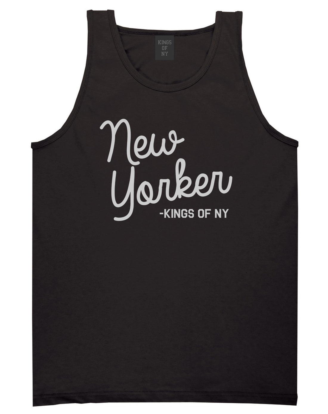 New Yorker Script Mens Tank Top Shirt Black by Kings Of NY