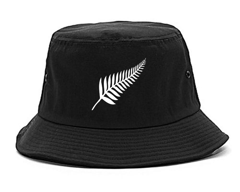 New Zealand Pride Silver Fern Rugby Chest Mens Bucket Hat Black