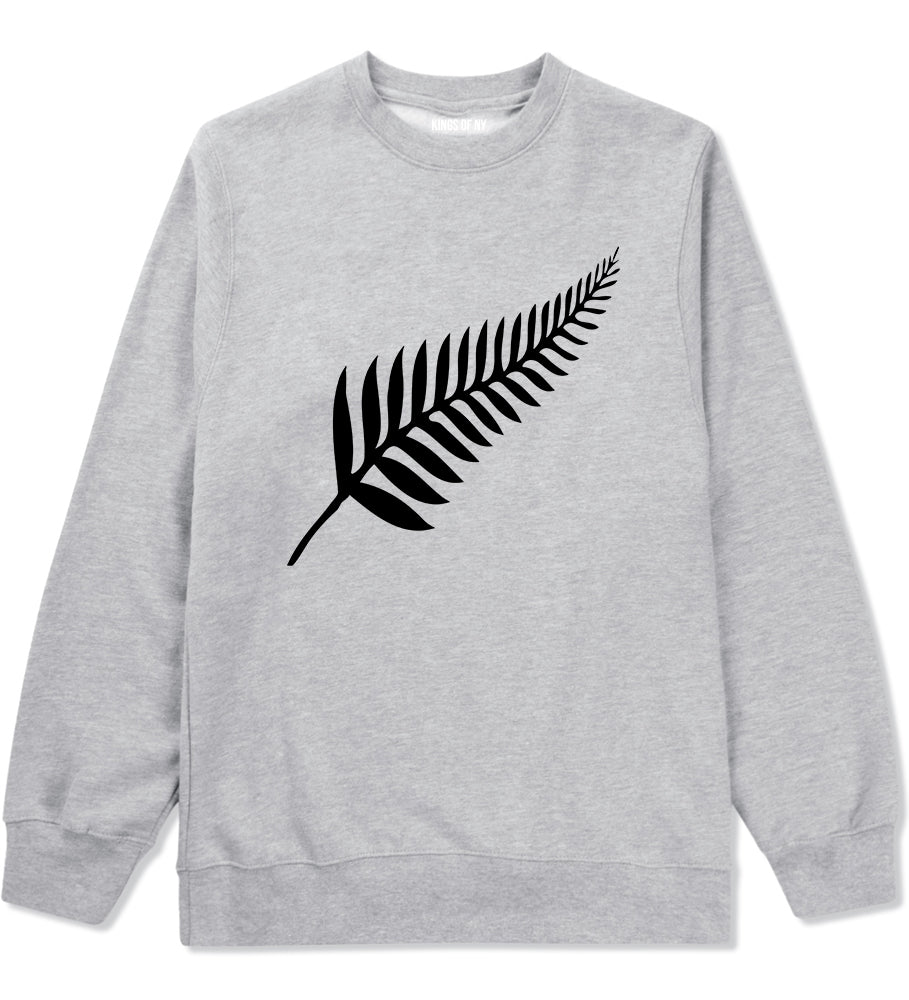 New Zealand Pride Silver Fern Rugby Chest Mens Crewneck Sweatshirt Grey