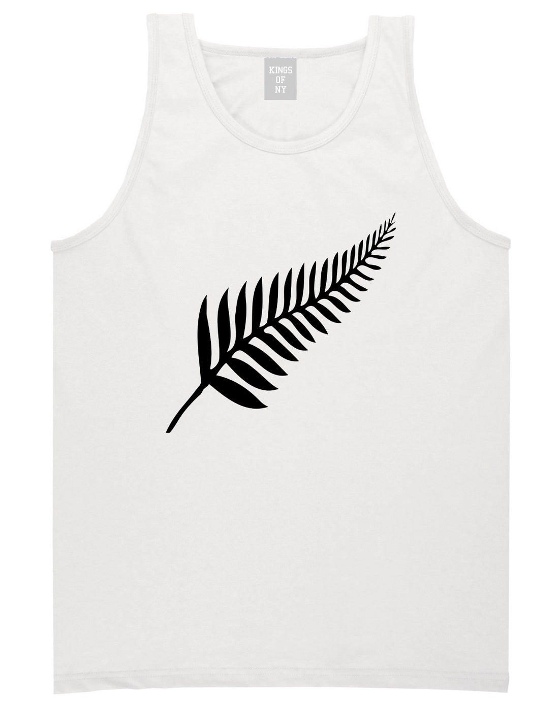 New Zealand Pride Silver Fern Rugby Chest Mens Tank Top T-Shirt White