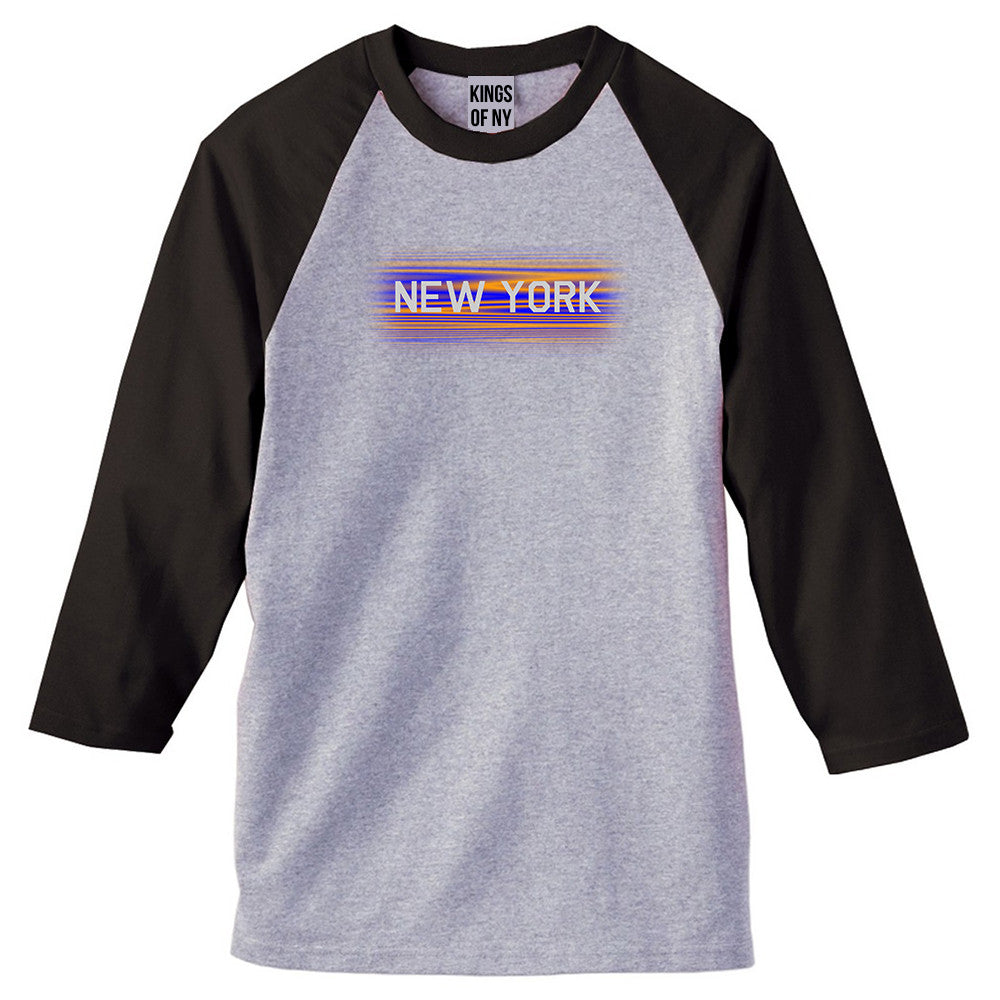 New York Hometeam 3/4 Sleeve Raglan T-Shirt in Grey