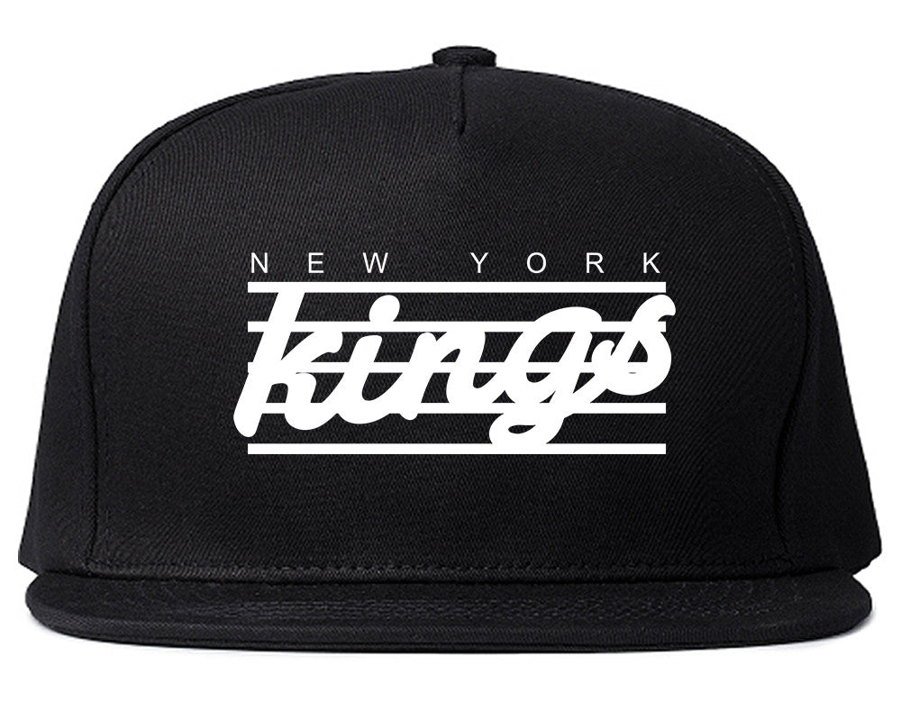 New York Kings Stripes Snapback Hat Cap in Black