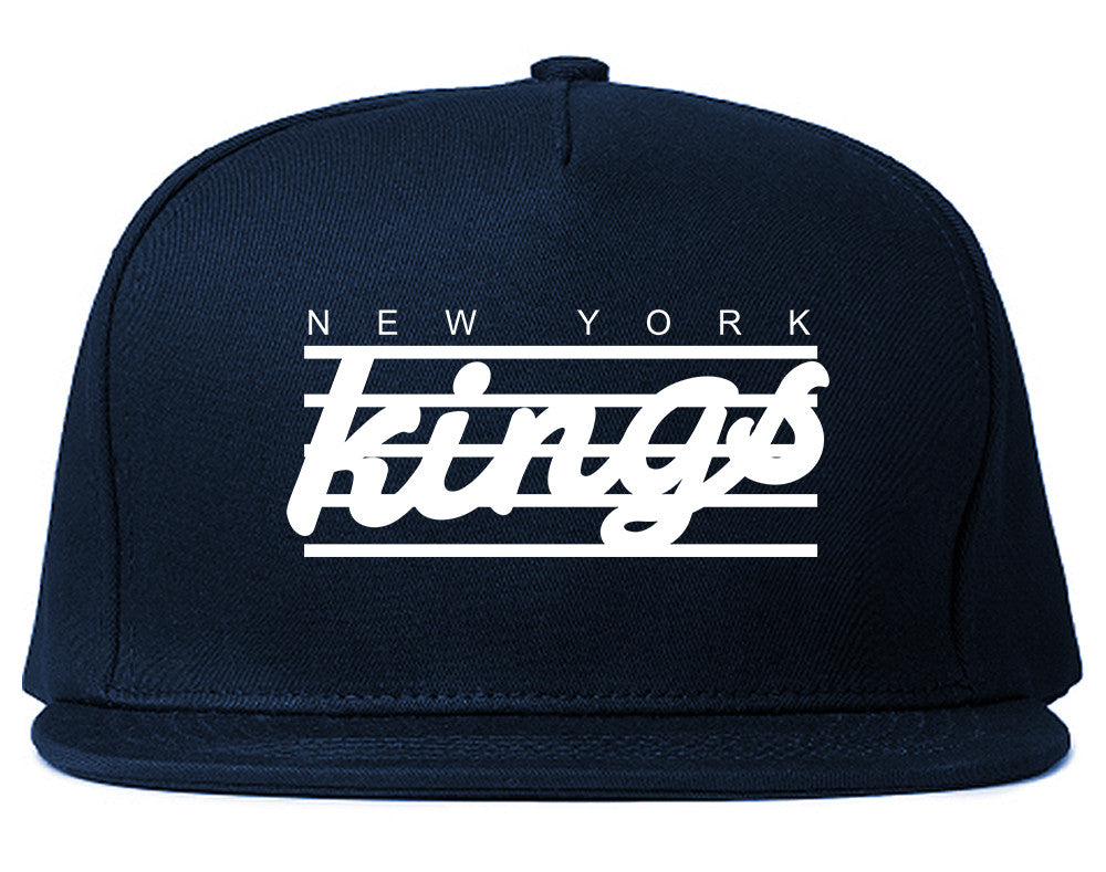 New York Kings Stripes Snapback Hat Cap in Blue