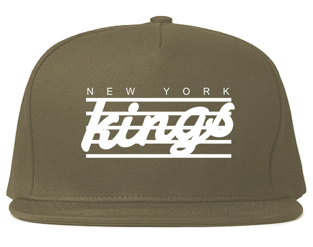 New York Kings Stripes Snapback Hat Cap in Grey