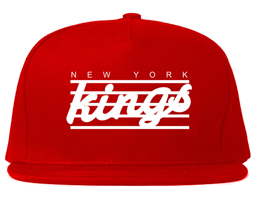 New York Kings Stripes Snapback Hat Cap in Red
