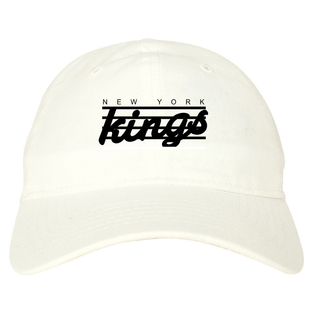 New York Kings Stripes Dad Hat in White