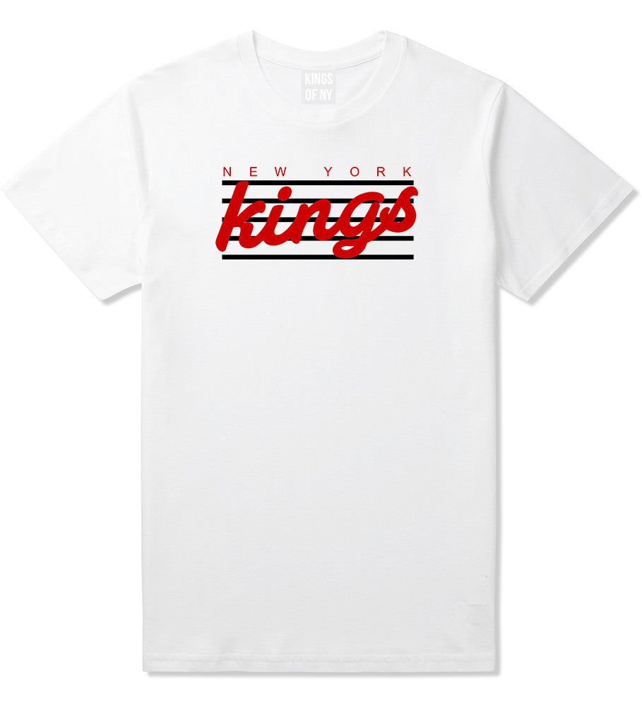 New York Kings Stripes T-Shirt in White