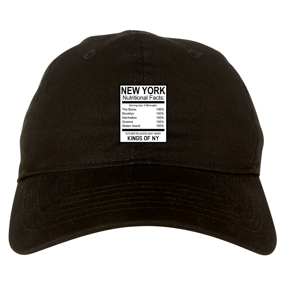 New York Nutritional Facts Black Dad Hat