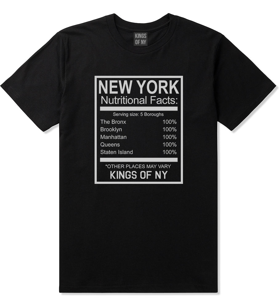 New York Nutritional Facts T-Shirt in Black