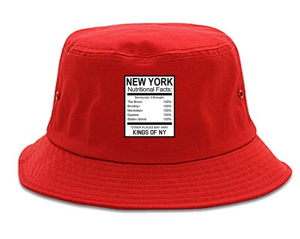 New York Nutritional Facts Red Bucket Hat