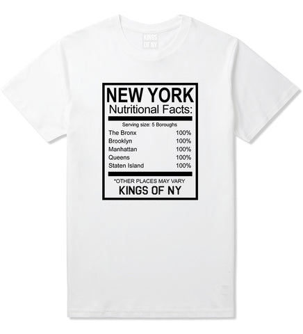 New York Nutritional Facts T-Shirt in White