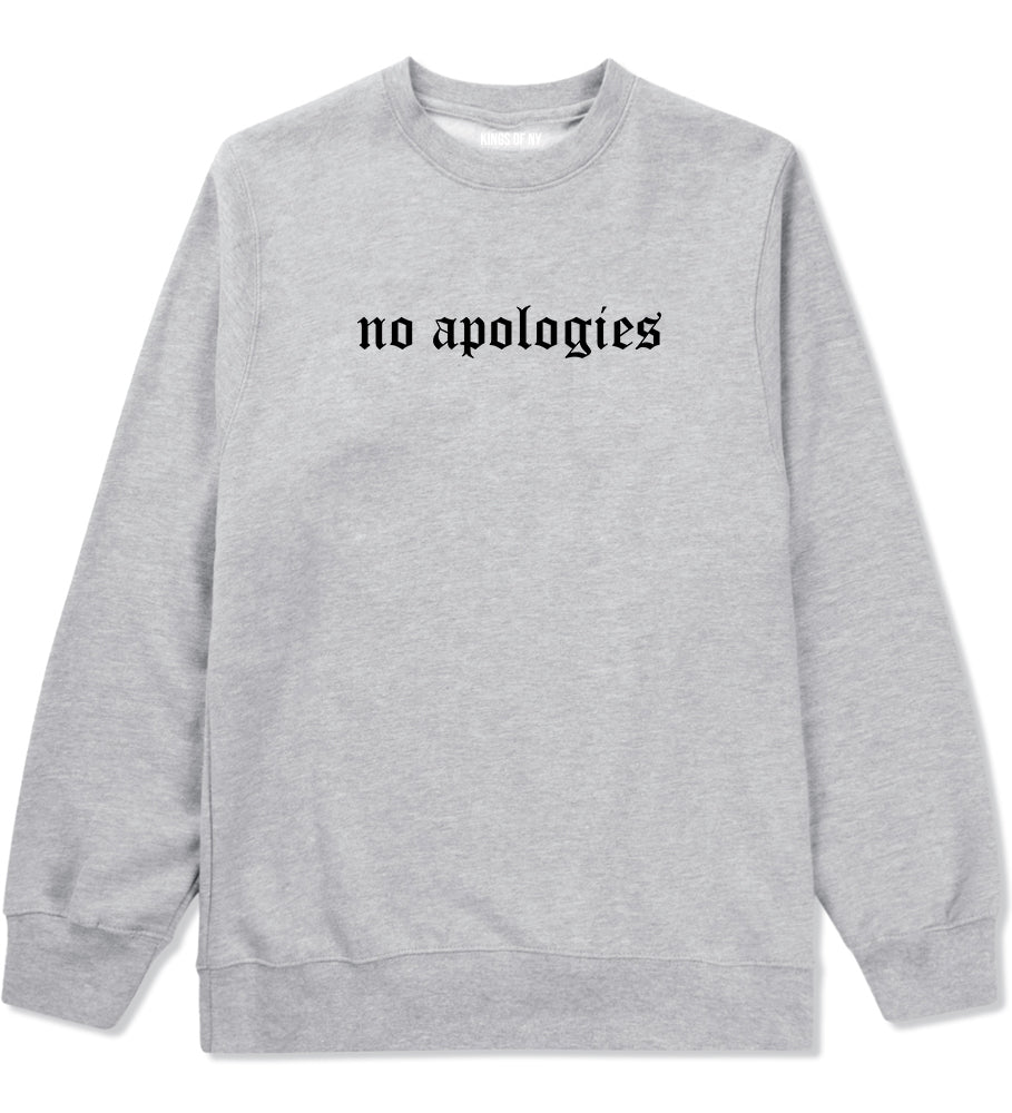 No Apologies Old English Mens Crewneck Sweatshirt Grey by Kings Of NY