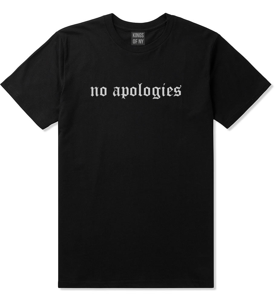 No Apologies Old English Mens T-Shirt Black by Kings Of NY