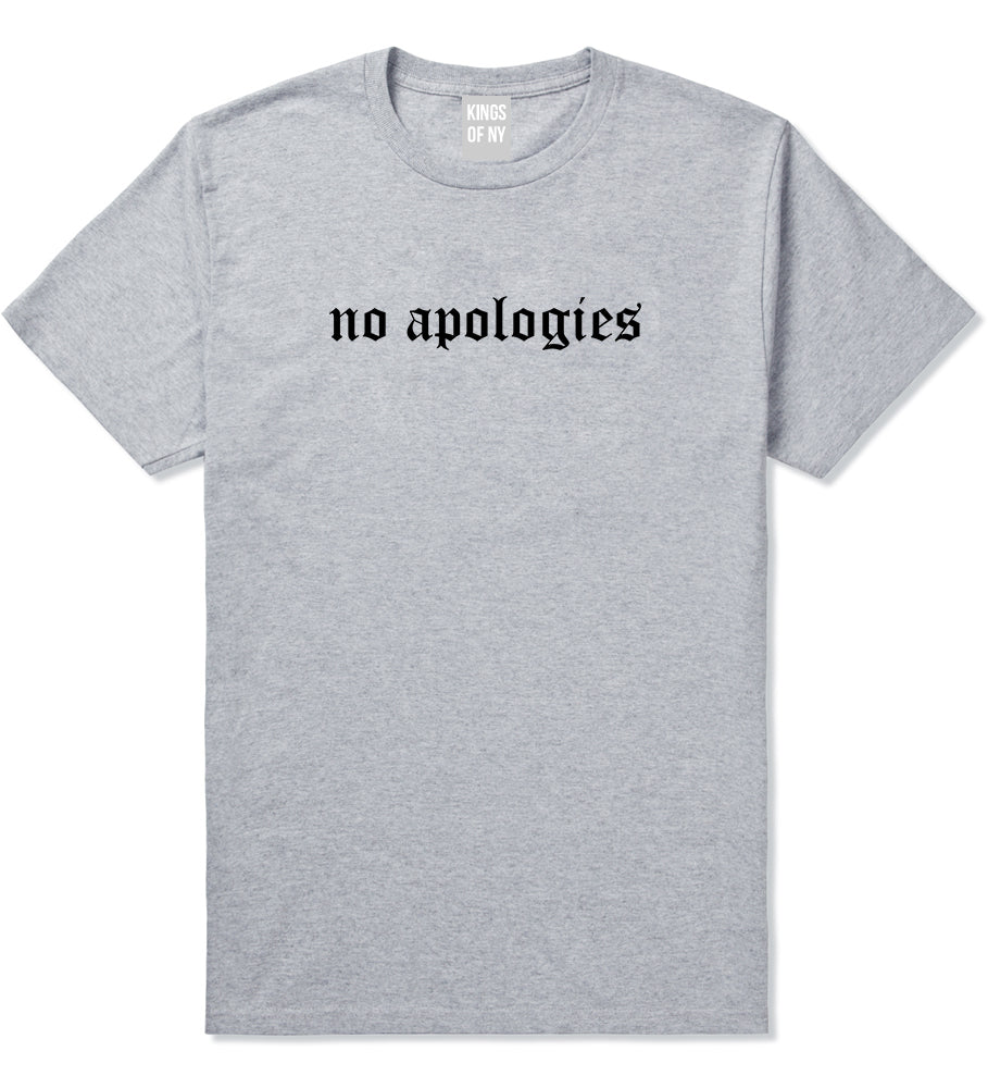 No Apologies Old English Mens T-Shirt Grey by Kings Of NY