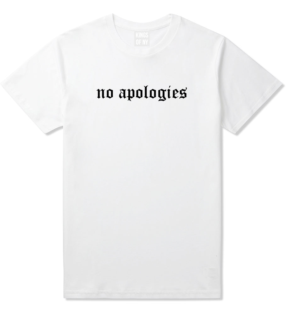 No Apologies Old English Mens T-Shirt White by Kings Of NY