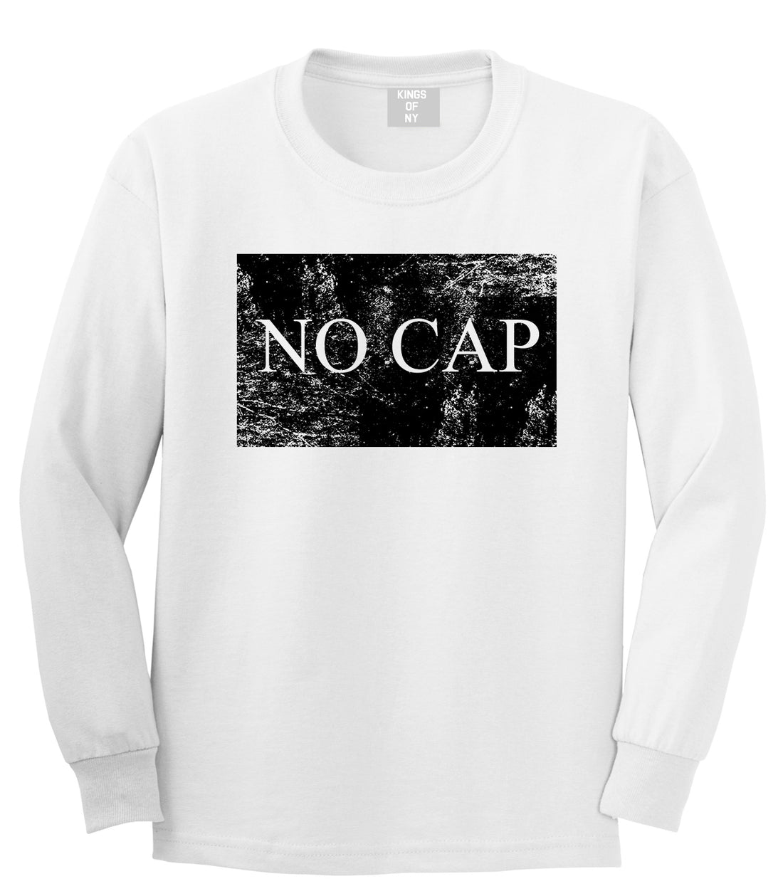 No Cap Vintage Mens Long Sleeve T-Shirt White