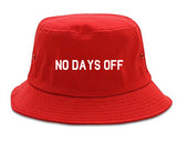 No_Days_Off Mens Red Bucket Hat by Kings Of NY