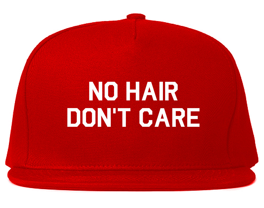 No Hair Dont Care Snapback Hat Red