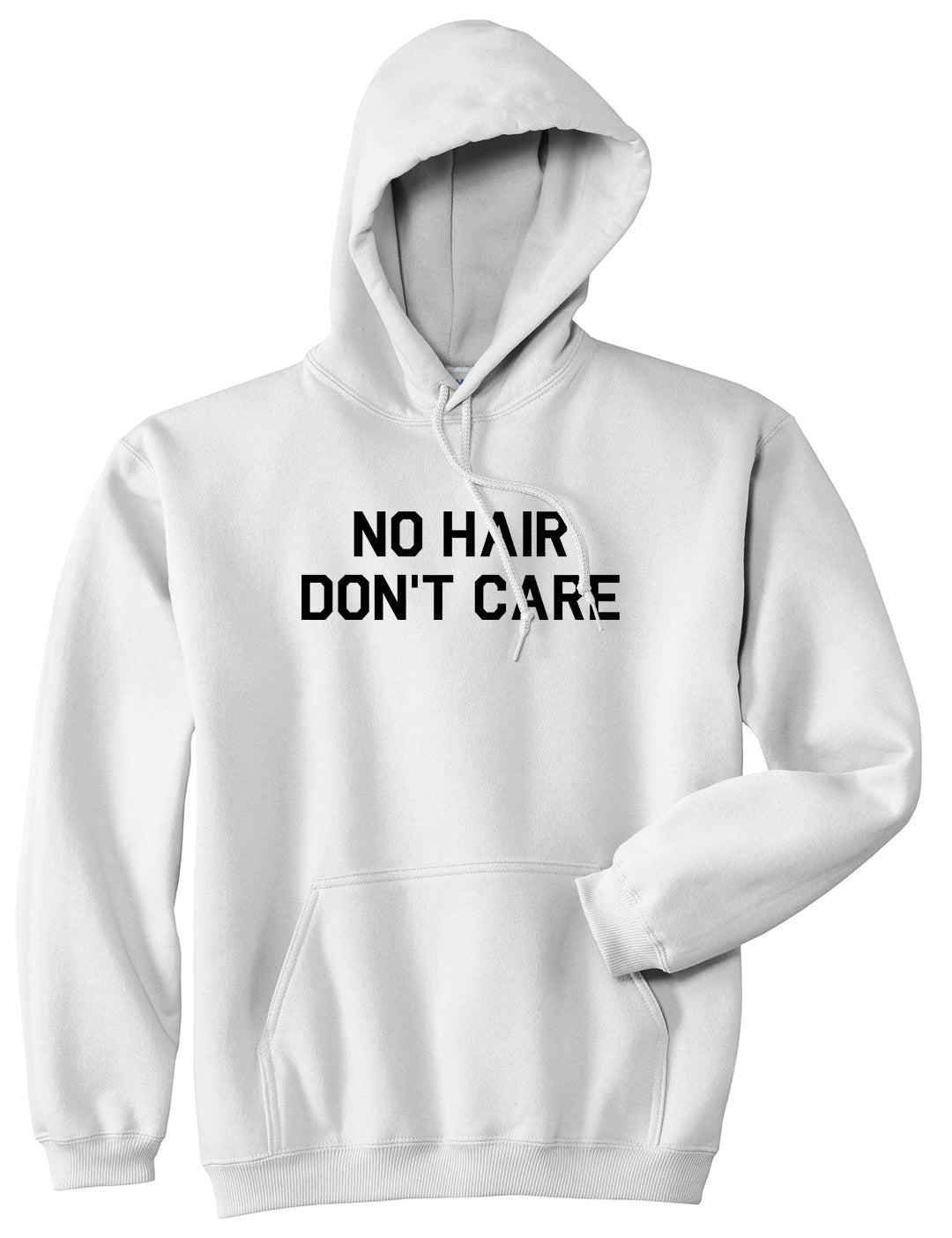 No Hair Dont Care White Pullover Hoodie by Kings Of NY