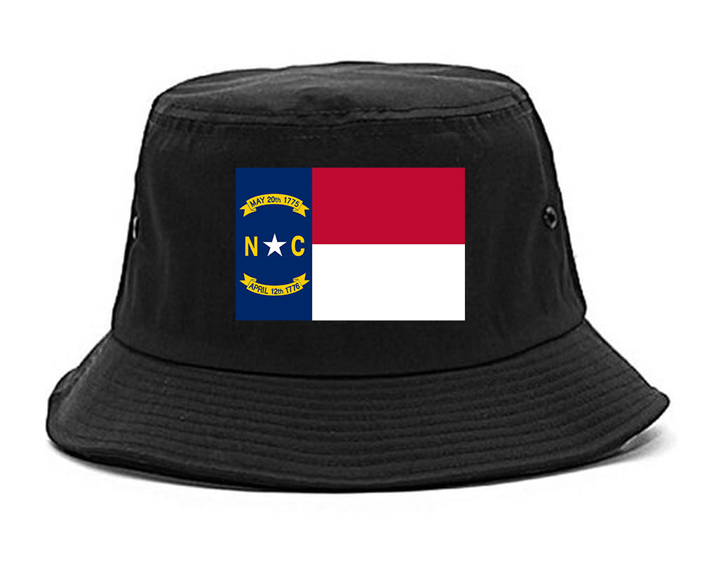 North Carolina State Flag NC Chest Mens Bucket Hat Black