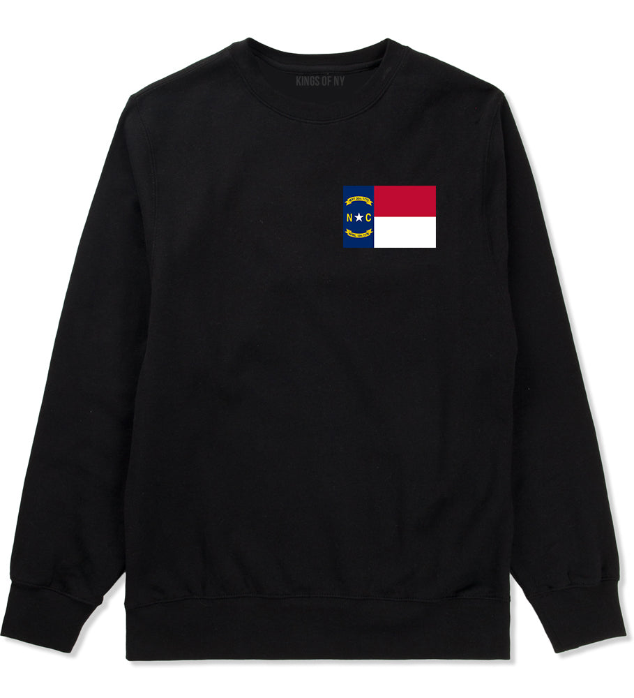 North Carolina State Flag NC Chest Mens Crewneck Sweatshirt Black