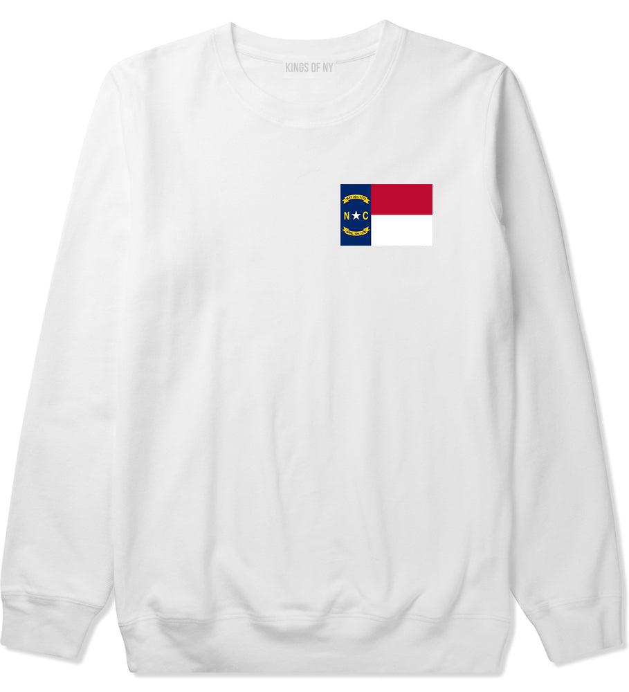 North Carolina State Flag NC Chest Mens Crewneck Sweatshirt White