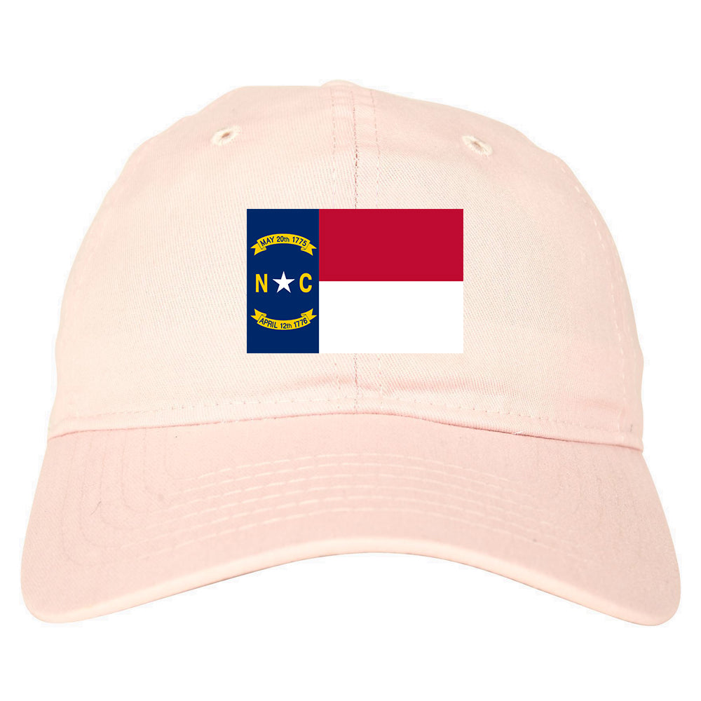 North Carolina State Flag NC Chest Mens Dad Hat Pink