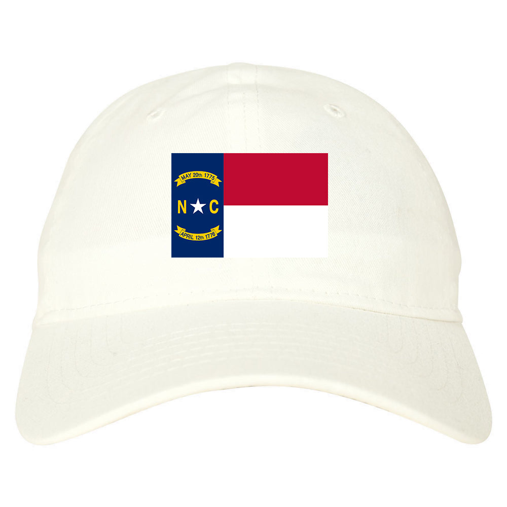 North Carolina State Flag NC Chest Mens Dad Hat White