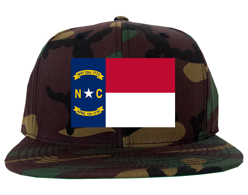North Carolina State Flag NC Chest Mens Snapback Hat Army Camo