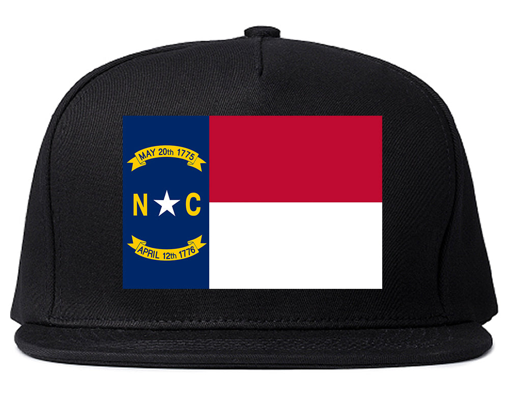 North Carolina State Flag NC Chest Mens Snapback Hat Black