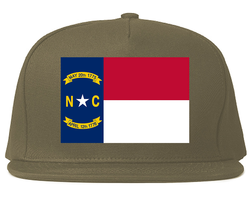 North Carolina State Flag NC Chest Mens Snapback Hat Grey