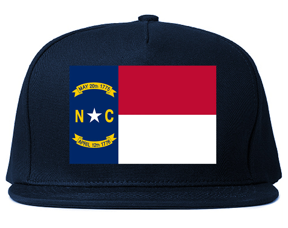 North Carolina State Flag NC Chest Mens Snapback Hat Navy Blue