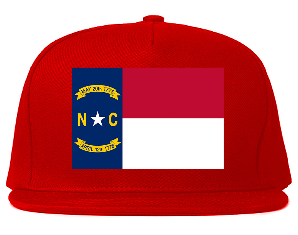 North Carolina State Flag NC Chest Mens Snapback Hat Red