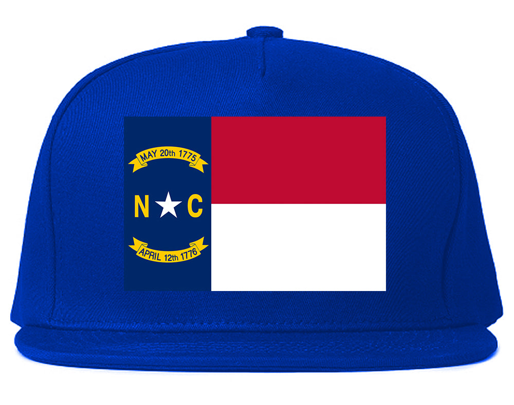 North Carolina State Flag NC Chest Mens Snapback Hat Royal Blue