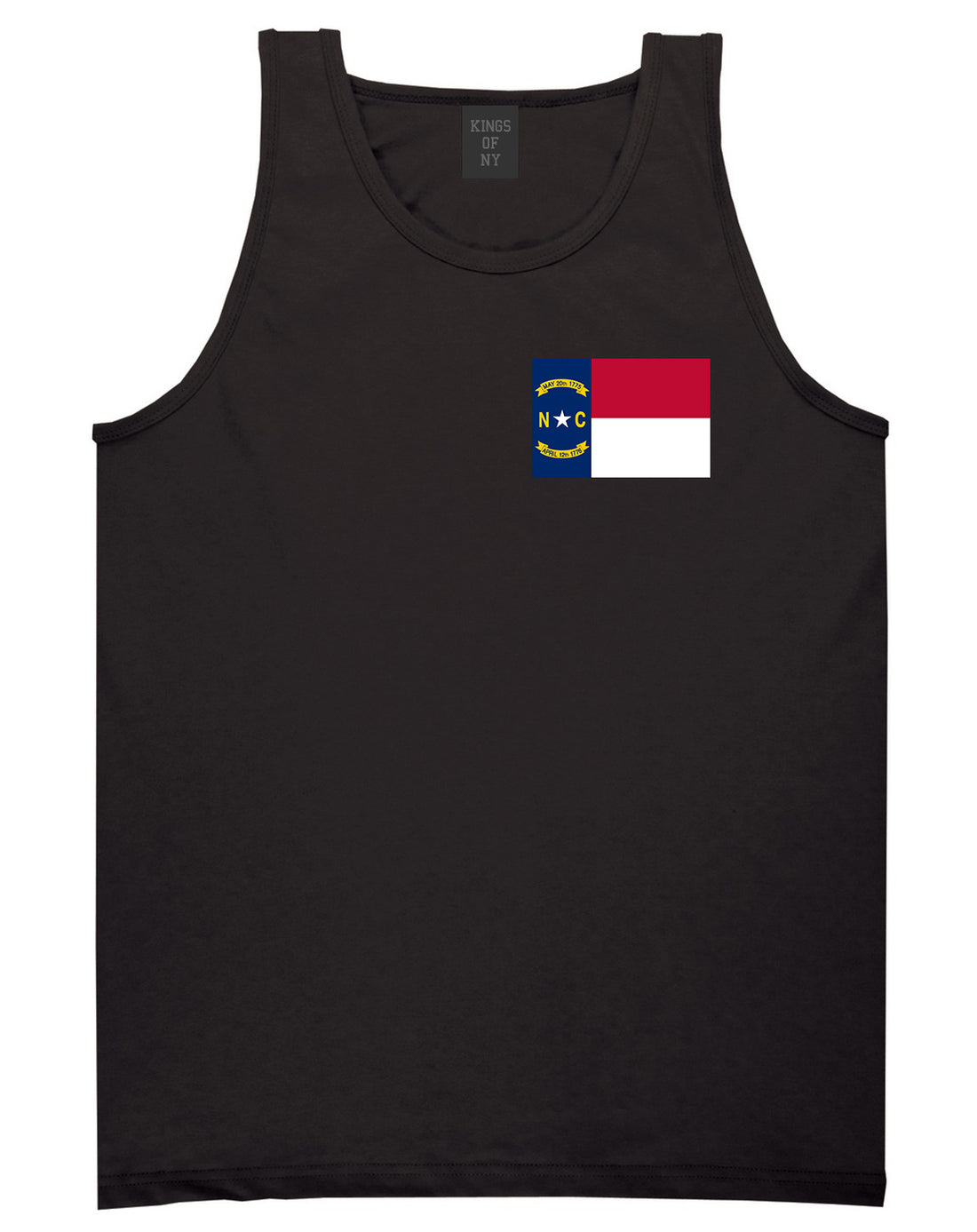 North Carolina State Flag NC Chest Mens Tank Top T-Shirt Black