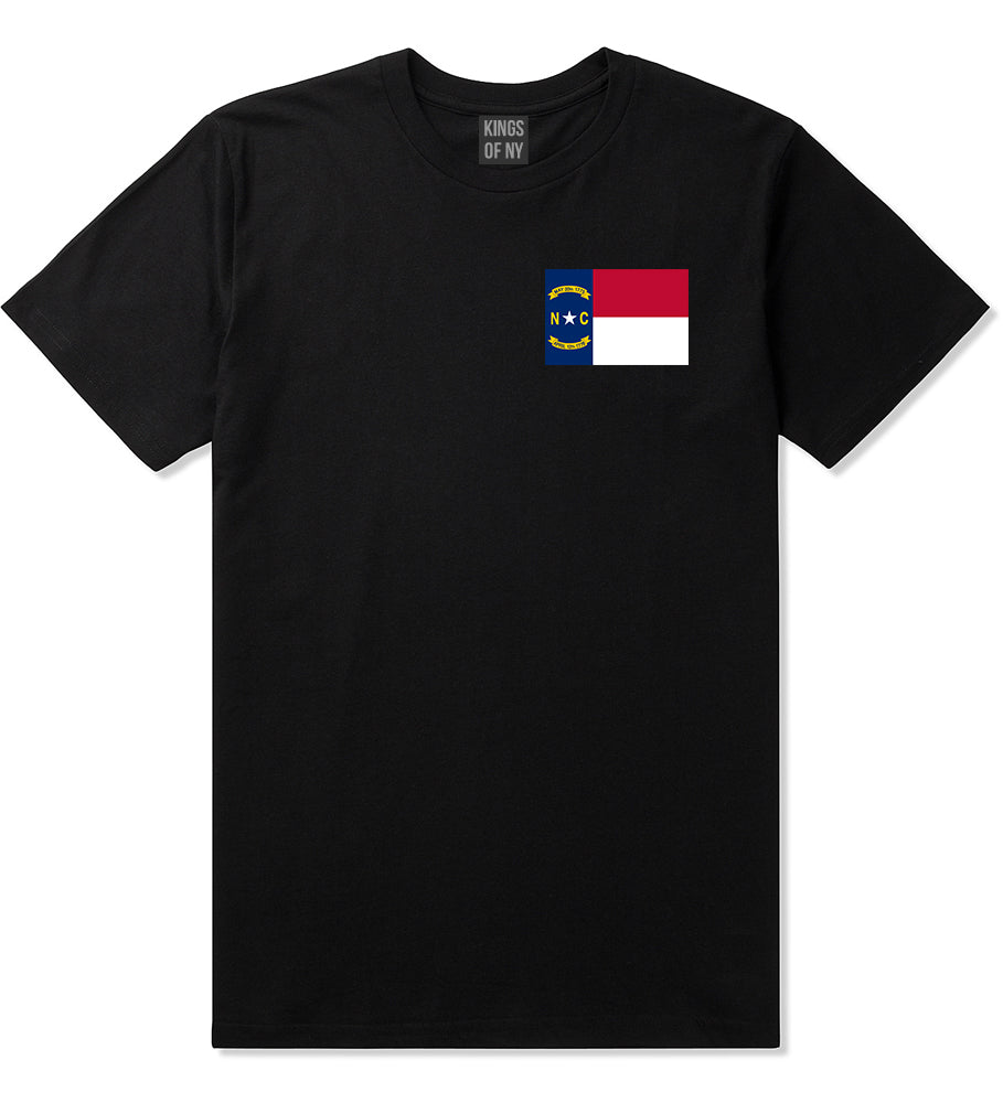 North Carolina State Flag NC Chest Mens T-Shirt Black