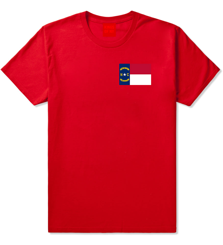 North Carolina State Flag NC Chest Mens T-Shirt Red