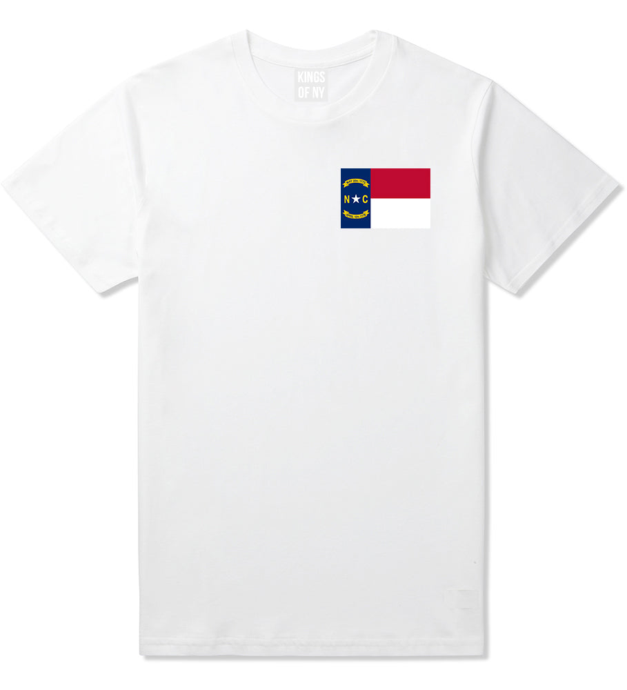 North Carolina State Flag NC Chest Mens T-Shirt White