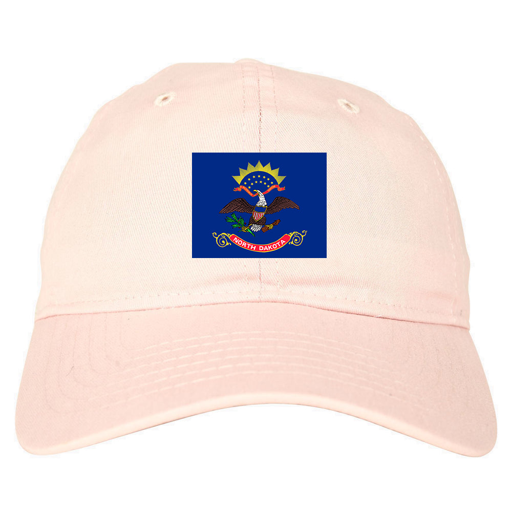 North Dakota State Flag ND Chest Mens Dad Hat Pink